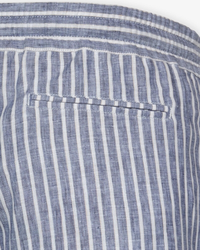 Fedeli - Short linen stripes - Navy