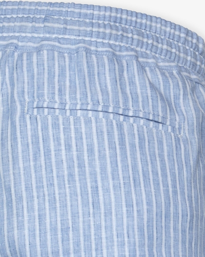 Fedeli - Short linen stripes - Light blue