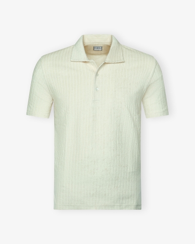 Fedeli - Terry cloth polo short sleeve - Offwhite