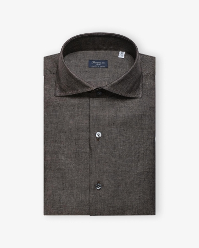 Finamore - Shirt Eduardo Napoli - Linen - Brown