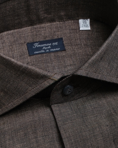 Finamore - Shirt Eduardo Napoli - Linen - Brown