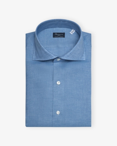 Finamore - Shirt Eduardo Napoli - Linen - Blue