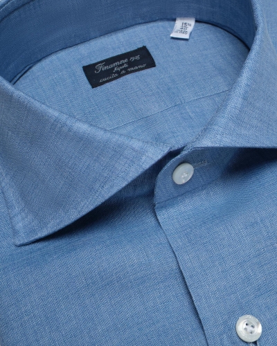 Finamore - Shirt Eduardo Napoli - Linen - Blue