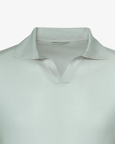 LHDA - Polo long sleeve - Virgin wool - Pearl grey