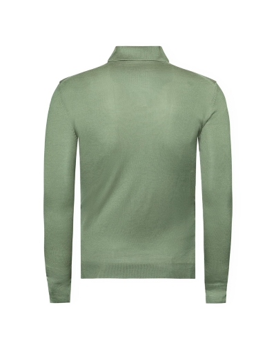 LHDA - Polo long sleeve - Virgin wool - Olive green