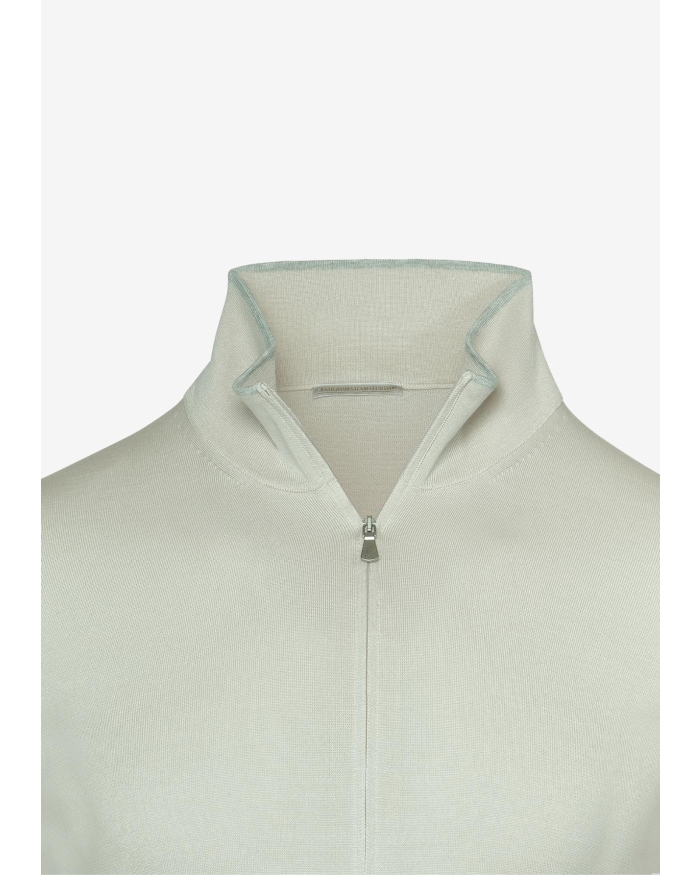 LES HOMMES D'AMSTERDAM LHDA - Full zip cotton silk - Offwhite