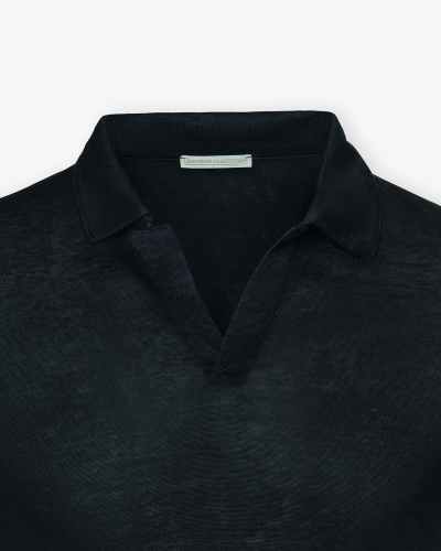 LHDA - Polo long sleeve - Linen - Navy