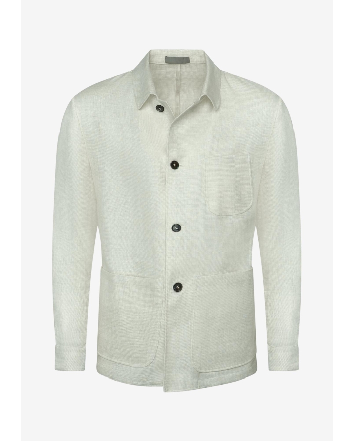 CORNELIANI Corneliani - Shirt jacket wool linen - Offwhite