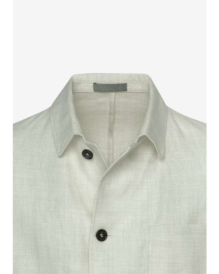 CORNELIANI Corneliani - Shirt jacket wool linen - Offwhite