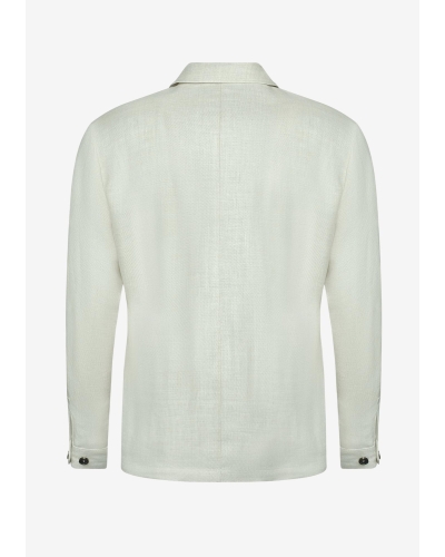 Corneliani - Shirt jacket wool linen - Offwhite