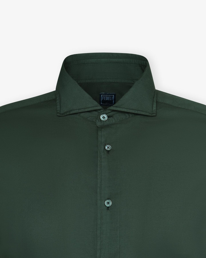 FEDELI Fedeli - Whisper shirt SEAN - Dark green