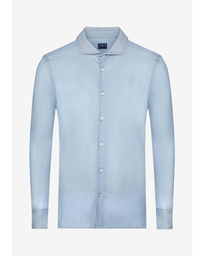 FEDELI Fedeli - Whisper shirt SEAN - Denim light