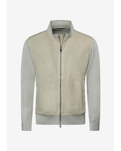 Corneliani - Jacket silk and goat leather - Taupe