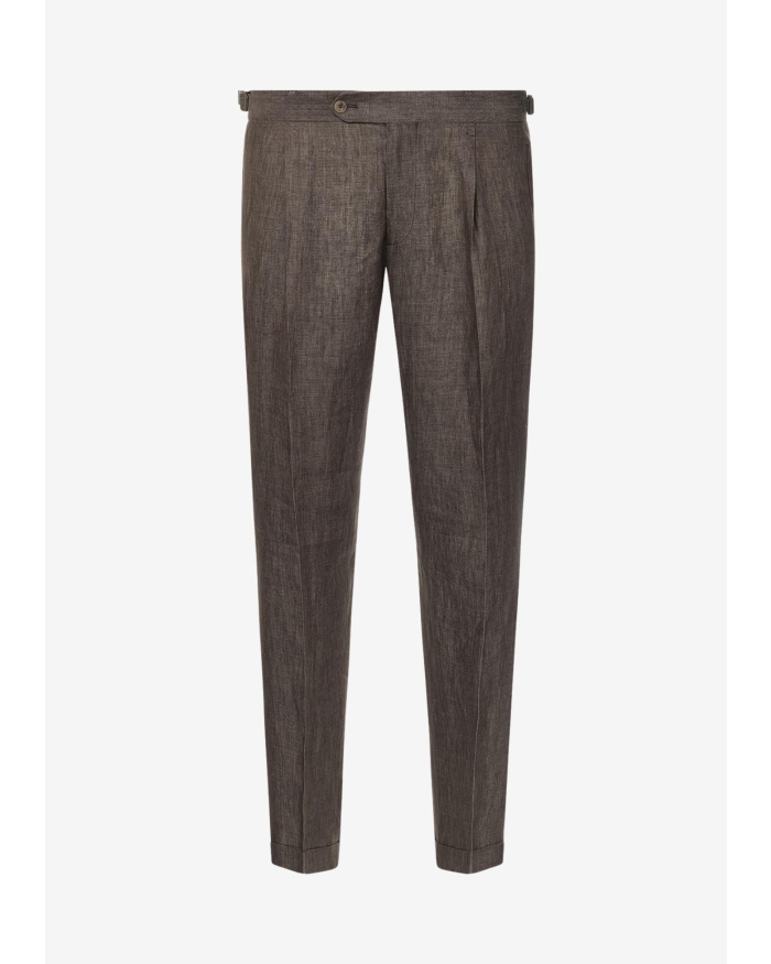 BERWICH Berwich - Trousers retrolong - Linen - Brown