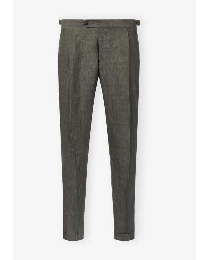 BERWICH Berwich - Trousers retrolong - Linen - Green