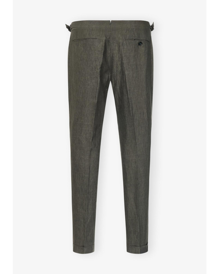 BERWICH Berwich - Trousers retrolong - Linen - Green