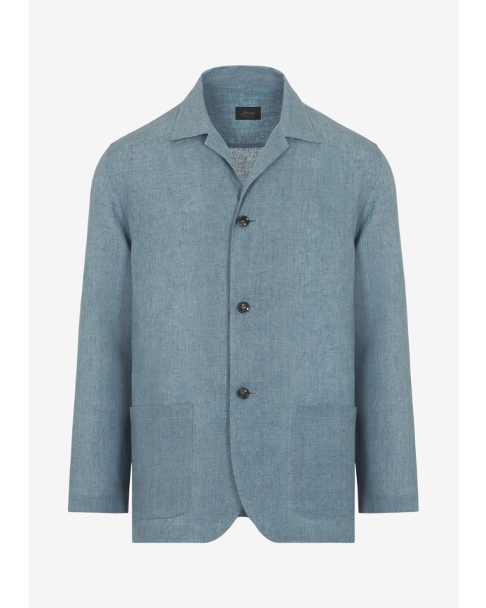 BRIONI Brioni - Shirt jacket - Linen - Azzurro