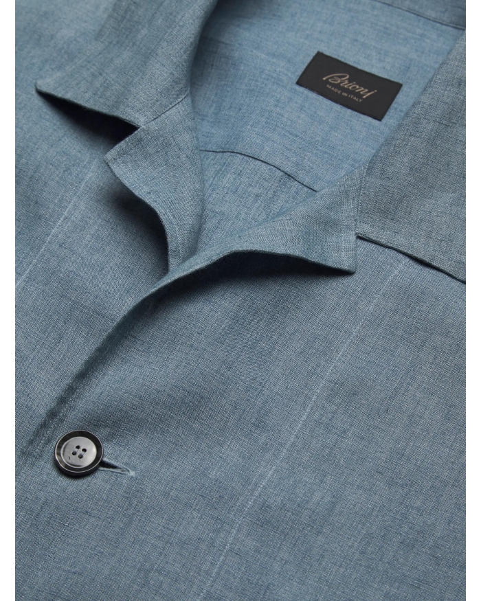 BRIONI Brioni - Shirt jacket - Linen - Azzurro