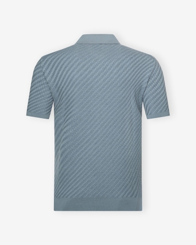 Brioni - Polo short sleeve - cotton silk cashmere - Azzurro