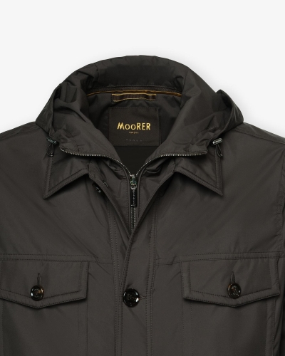 MooRER - Safari jacket with removable hoody - Brown