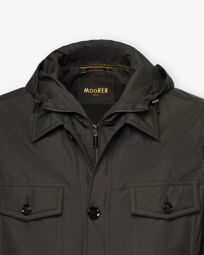 MOORER MooRER - Safari jacket with removable hoody - Brown