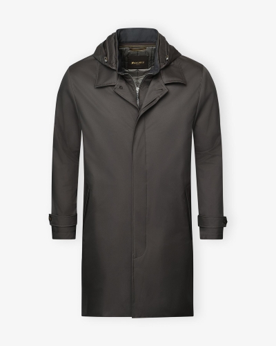 MooRER - Carcoat with removable hoody - Brown-Grey