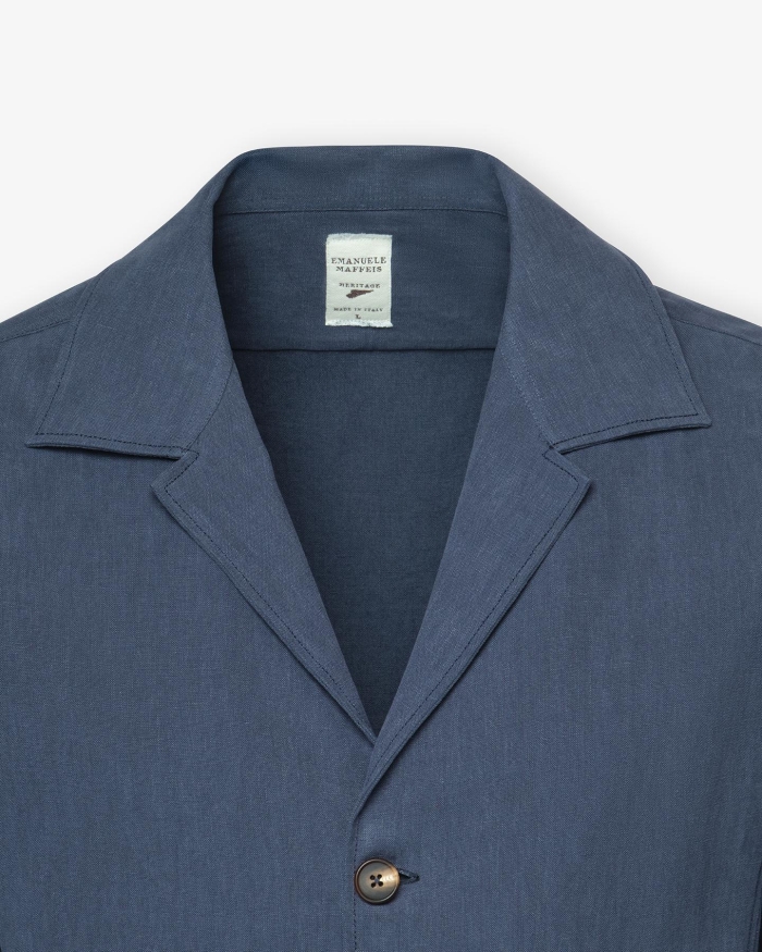 EMANUELE MAFFEIS E. Maffeis x Solbiati - Shirt jacket linen - Blue