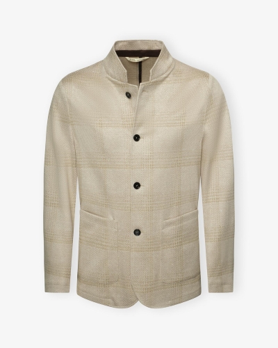 M. Baldassari - Stand collar jacket - Cotton silk linen - Sand