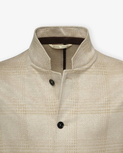 M. Baldassari - Stand collar jacket - Cotton silk linen - Sand