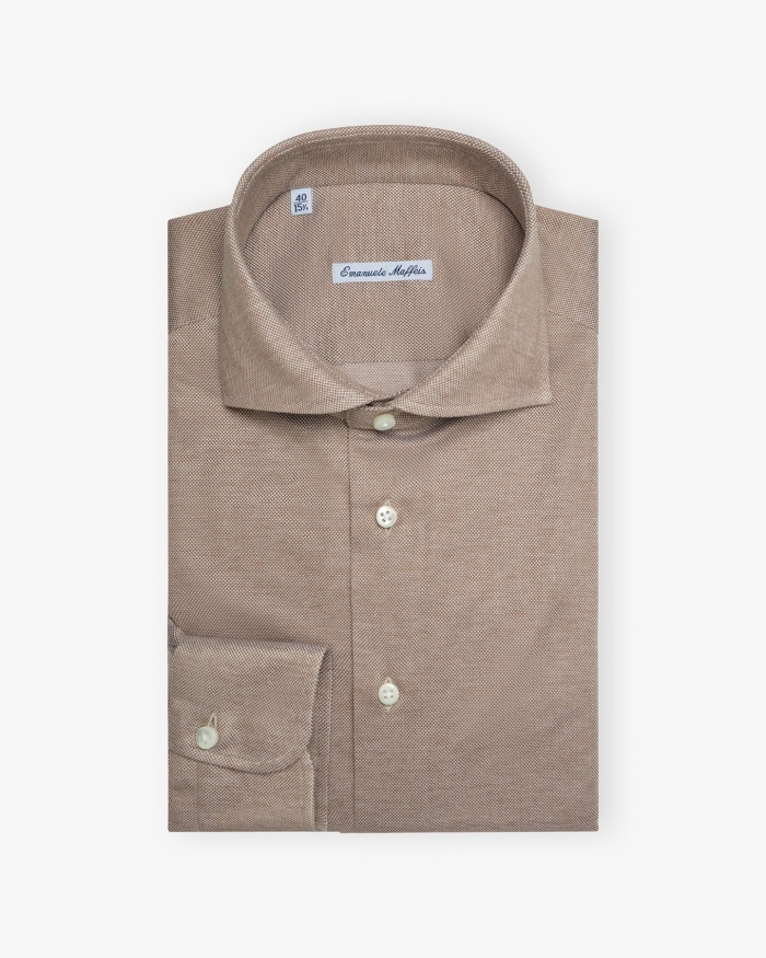EMANUELE MAFFEIS Emanuele Maffeis - Shirt stretch pique - Taupe