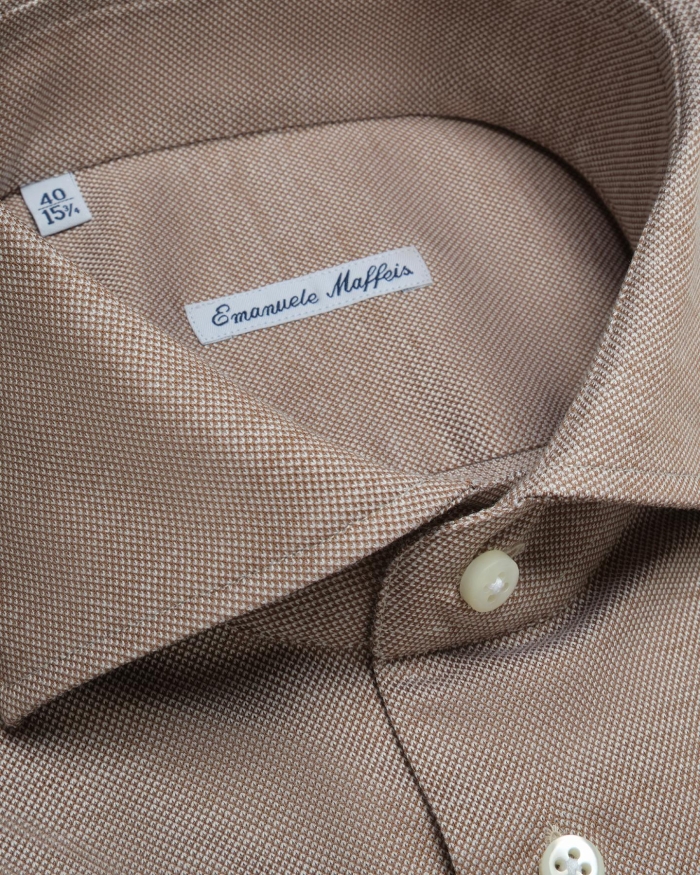 EMANUELE MAFFEIS Emanuele Maffeis - Shirt stretch pique - Taupe