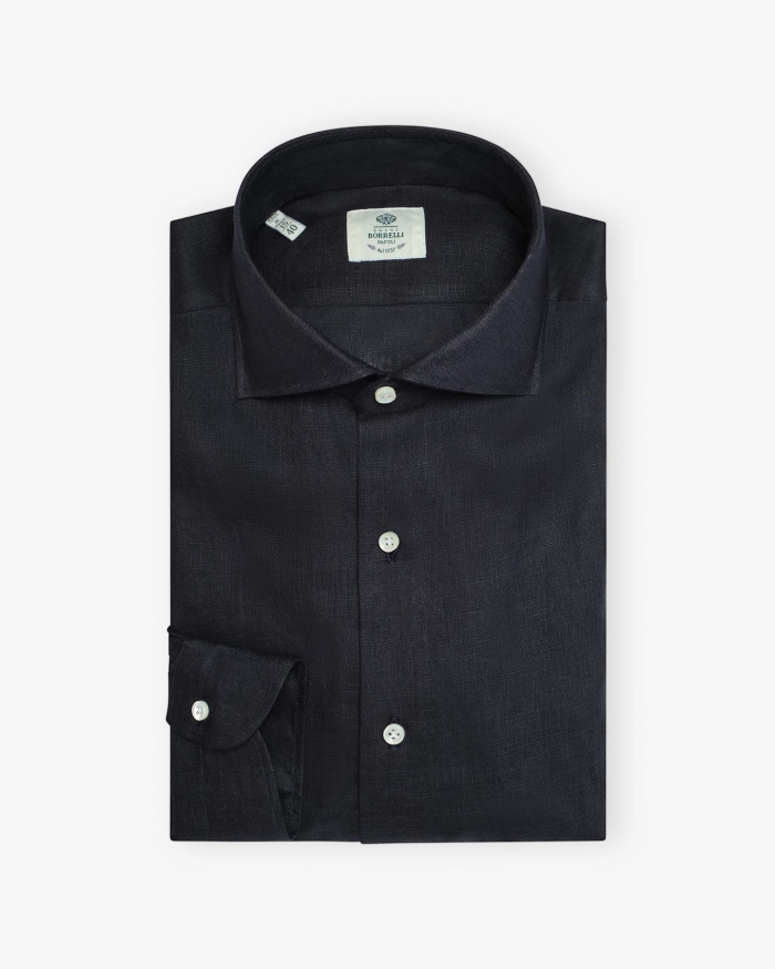 BORRELLI NAPOLI Luigi Borrelli - Shirt linen - Navy