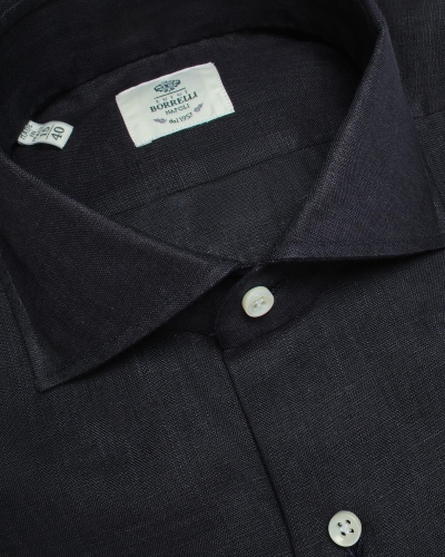 Luigi Borrelli - Shirt linen - Navy