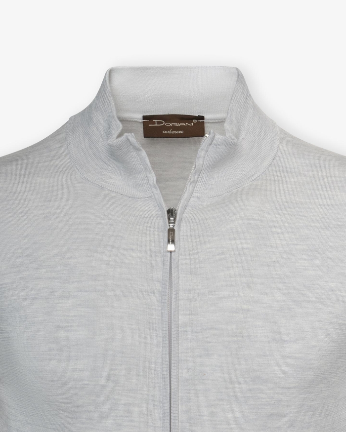 DORIANI CASHMERE Doriani Cashmere - Vest full zip - Silk cotton - Grey