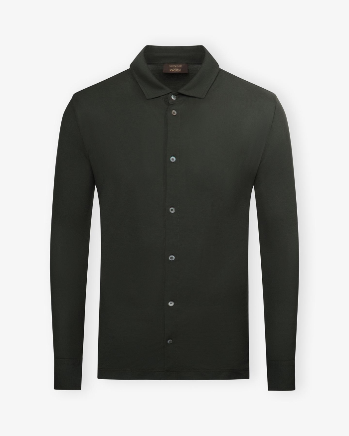 ZANONE Zanone - Polo shirt long sleeve - Ice cotton - Dark green