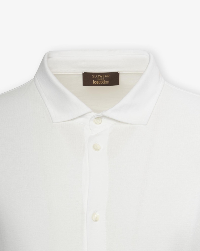 ZANONE Zanone - Polo shirt long sleeve - Ice cotton - White