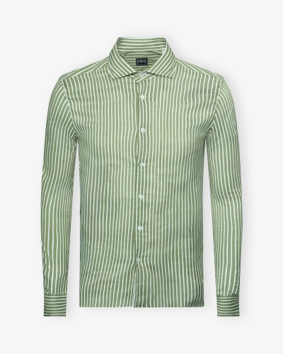 Fedeli - Shirt Sean - Whisper cotton - Green stripes