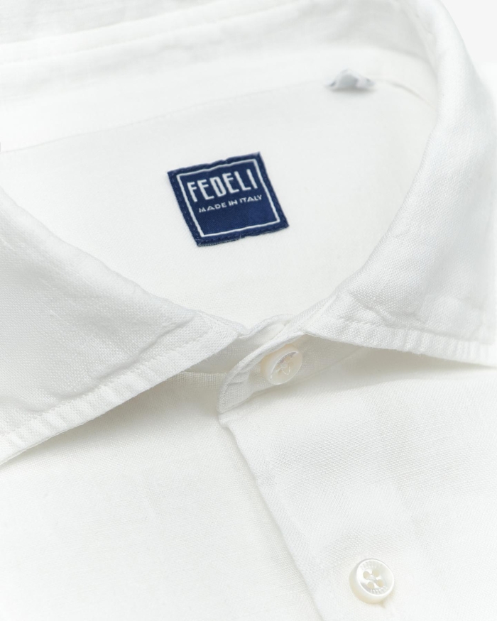 FEDELI Fedeli - Shirt Nick linen - White