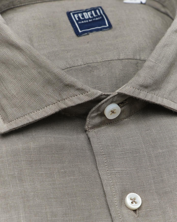 FEDELI Fedeli - Shirt Nick linen - Greige