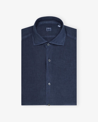 Fedeli - Shirt Nick linen - Dark blue