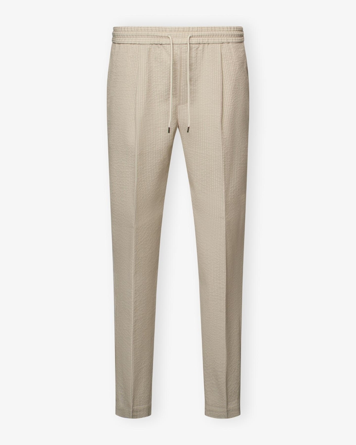 JACOB COHËN JC - Trousers Daniel - Seersucker - Taupe
