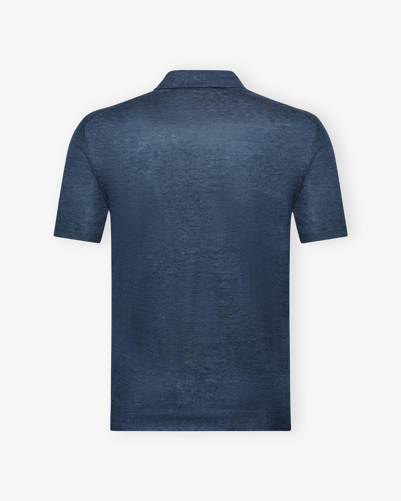 LHDA - Buttonless polo short sleeve - Linen - Blue