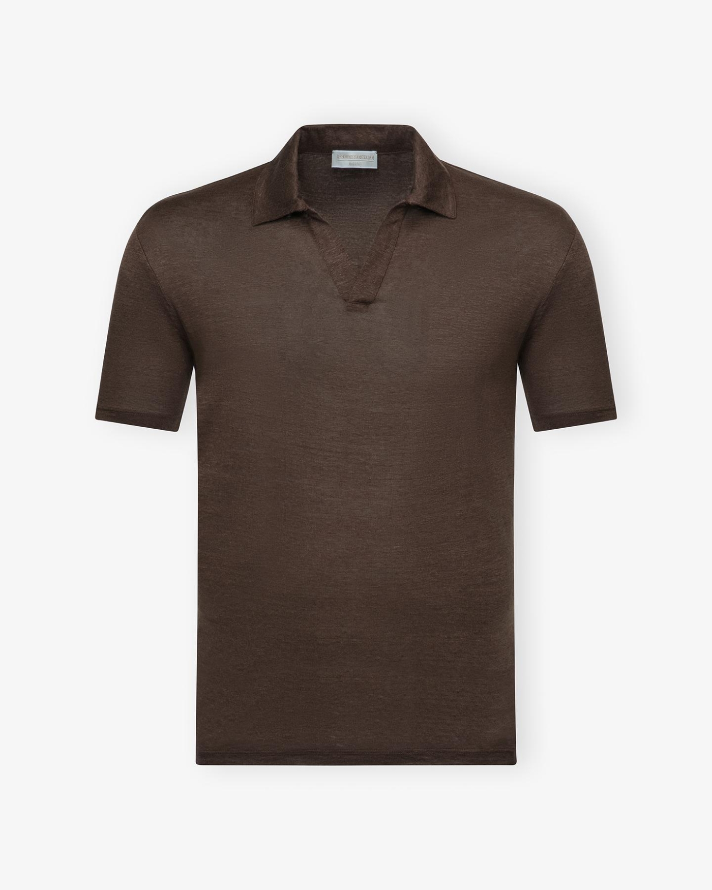 LHDA - Buttonless polo short sleeve - Linen - Brown