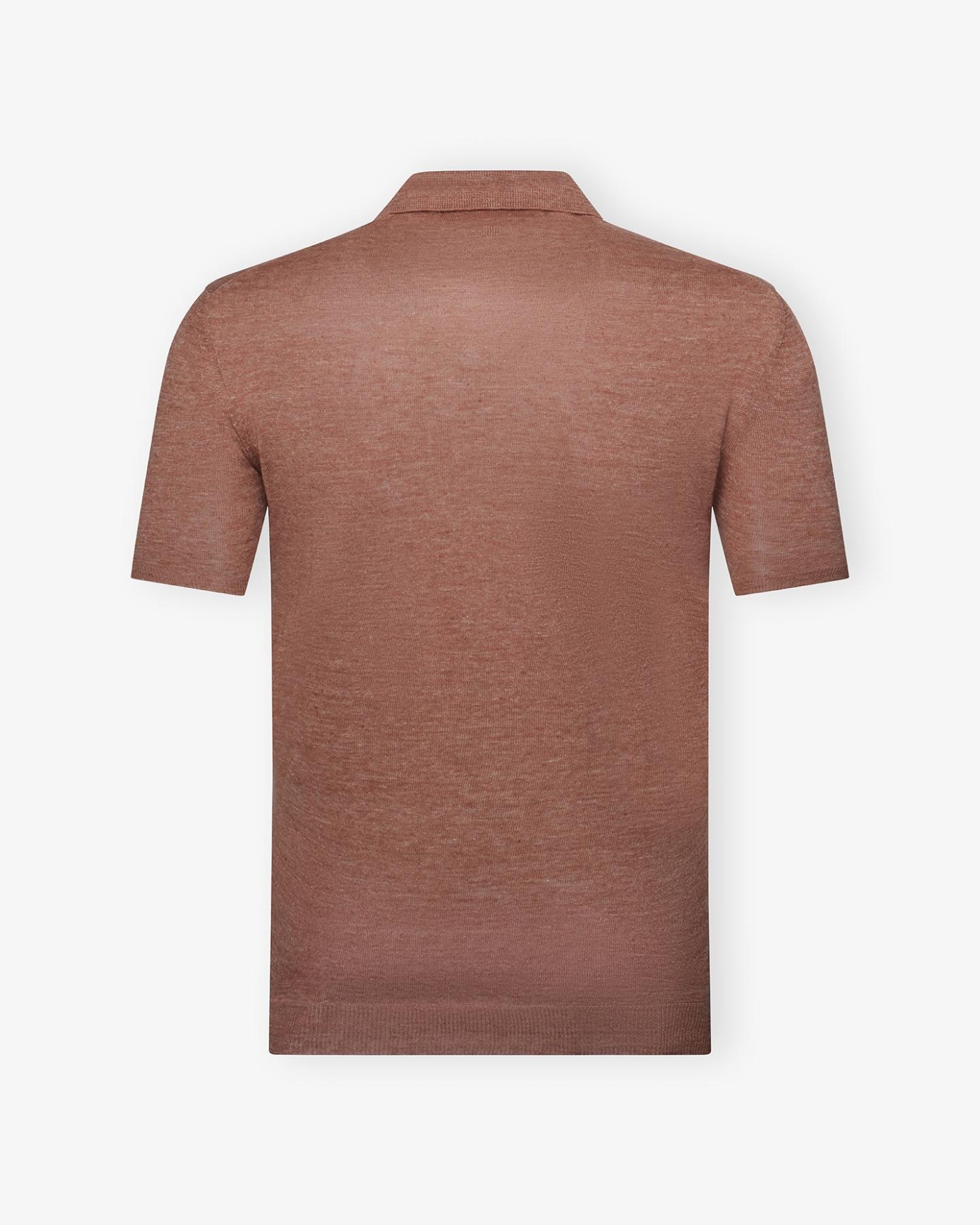 LHDA - Buttonless polo short sleeve - Linen - Terracotta