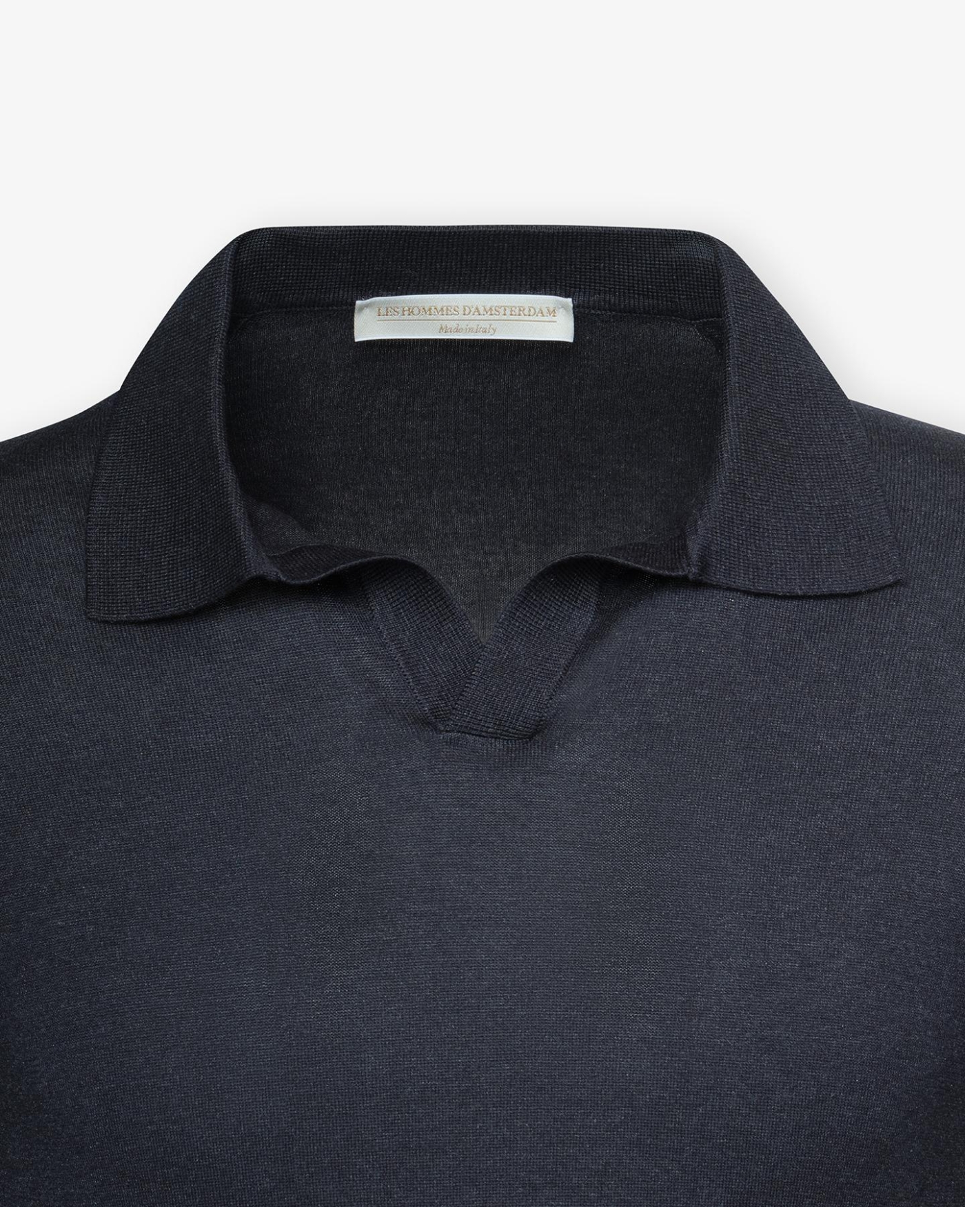 LHDA - Buttonless polo short sleeve - Silk - Navy