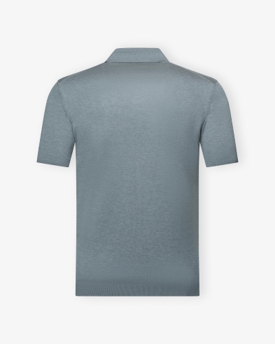LHDA - Buttonless polo short sleeve - Silk - Grey