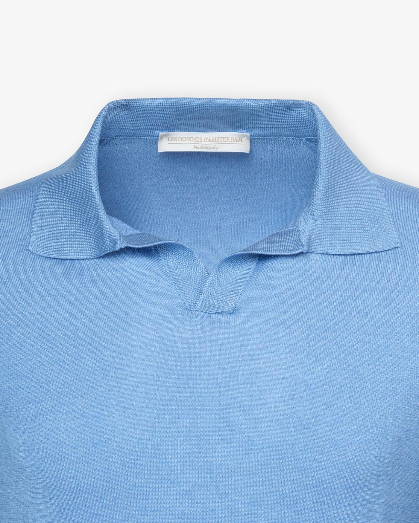 LHDA - Buttonless polo short sleeve - Silk - Azzurro