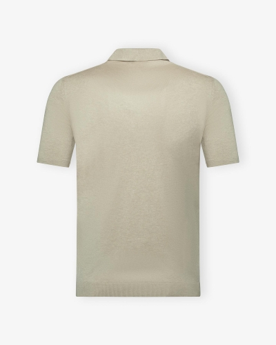 LHDA - Buttonless polo short sleeve - Silk - Sand