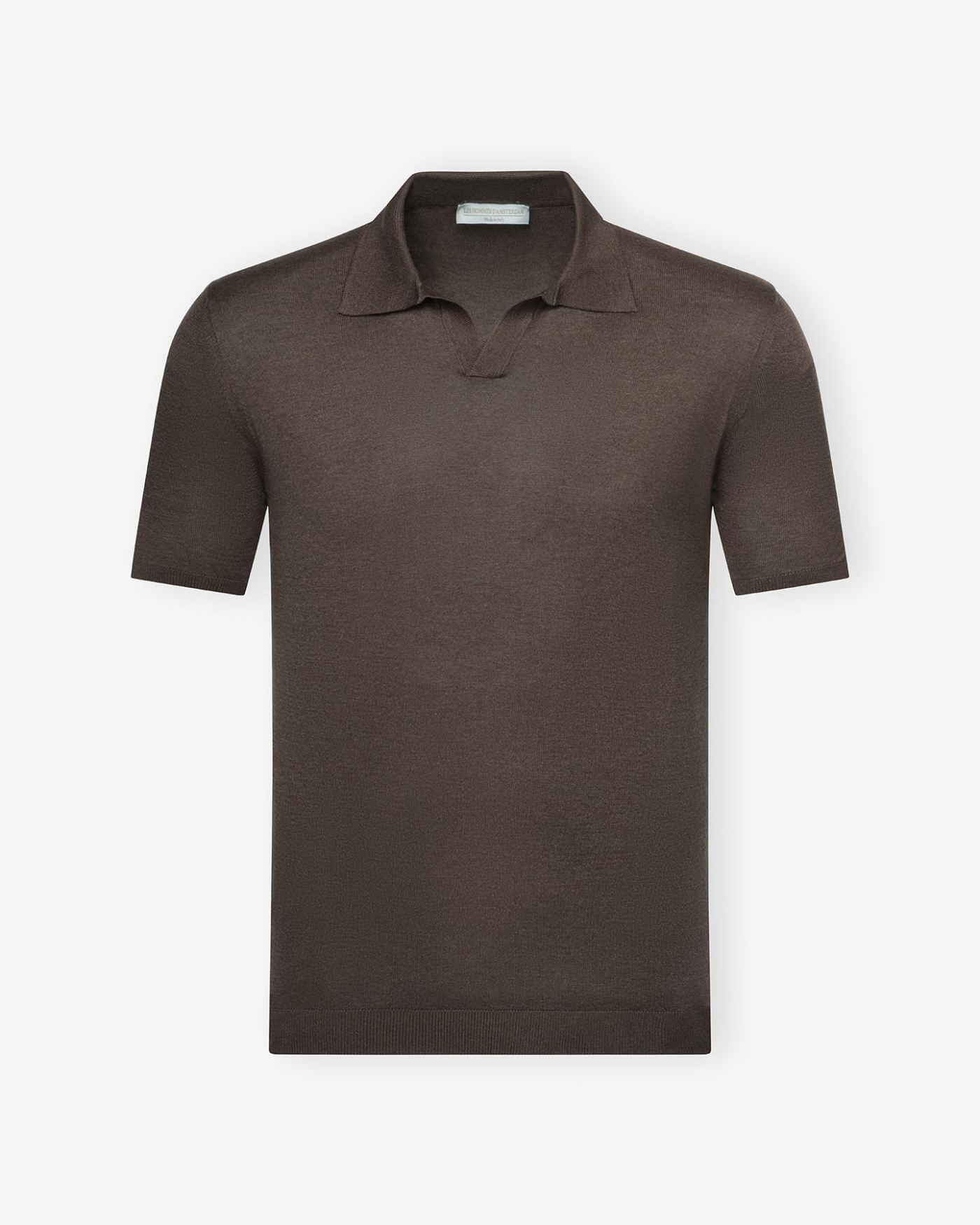 LHDA - Buttonless polo short sleeve - Silk - Brown