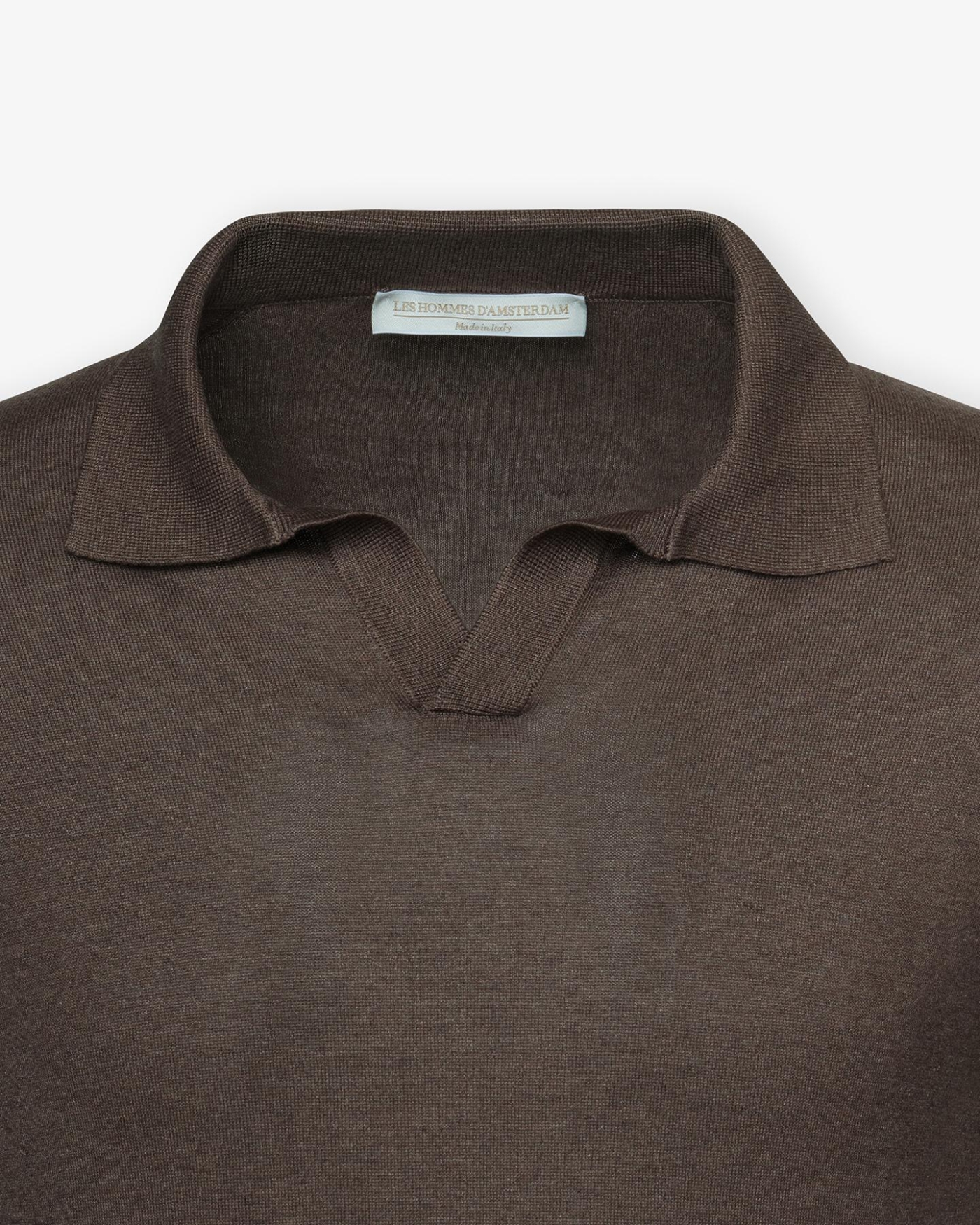 LHDA - Buttonless polo short sleeve - Silk - Brown
